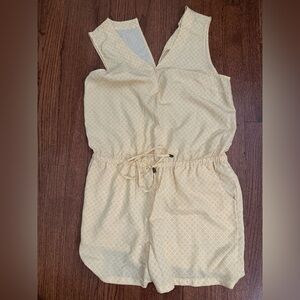 Banana Republic Light Yellow Patterned Romper